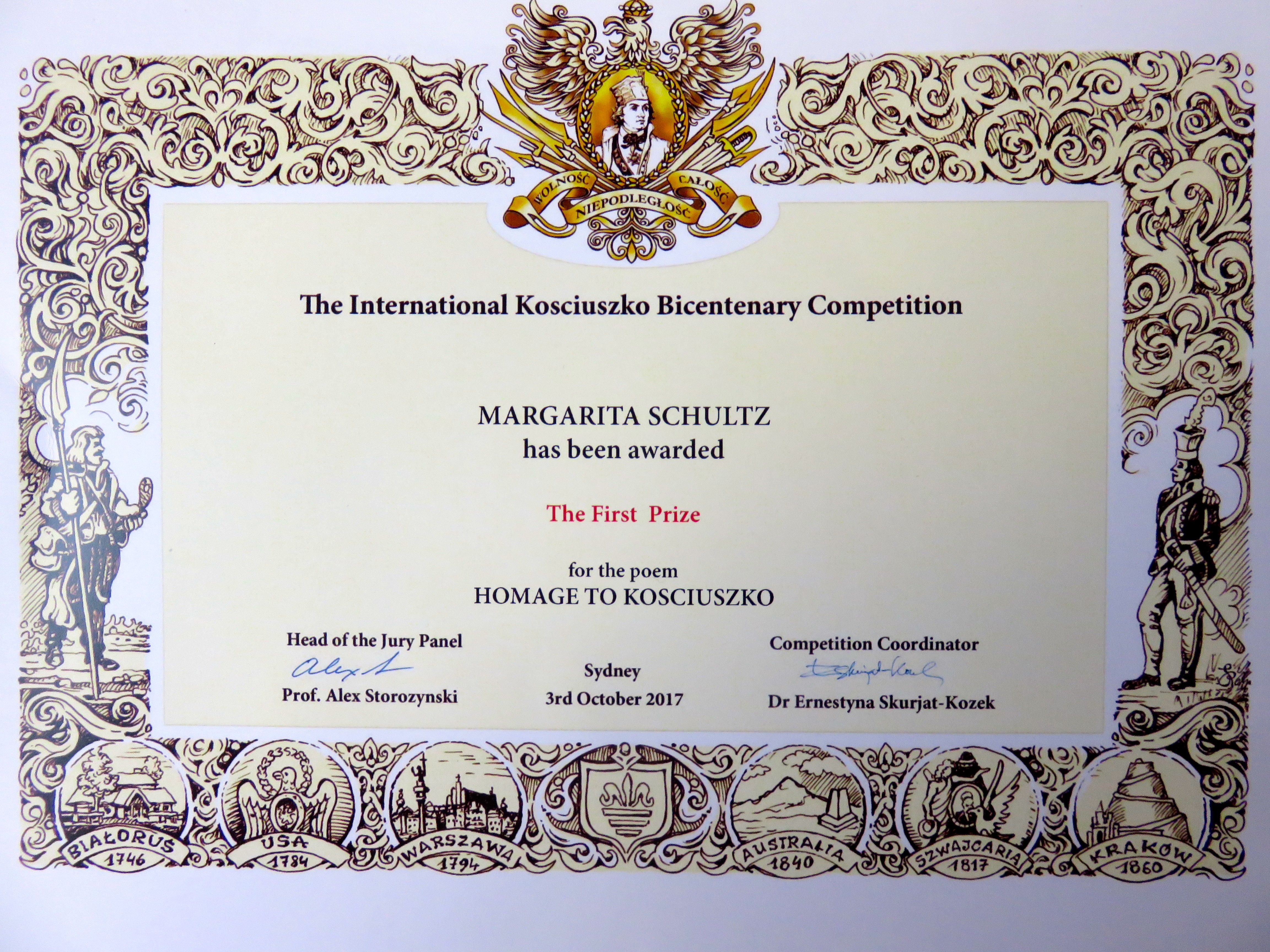 Homenaje al héroe polaco Tadeusz Kosciuszko